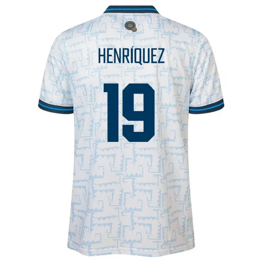 Danxen Mujer Camiseta El Salvador Alejandro Henríquez #19 Blanco 2ª Equipación 24-26 La Camisa