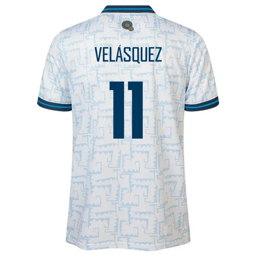 Danxen Mujer Camiseta El Salvador Jackeline Velásquez #11 Blanco 2ª Equipación 24-26 La Camisa