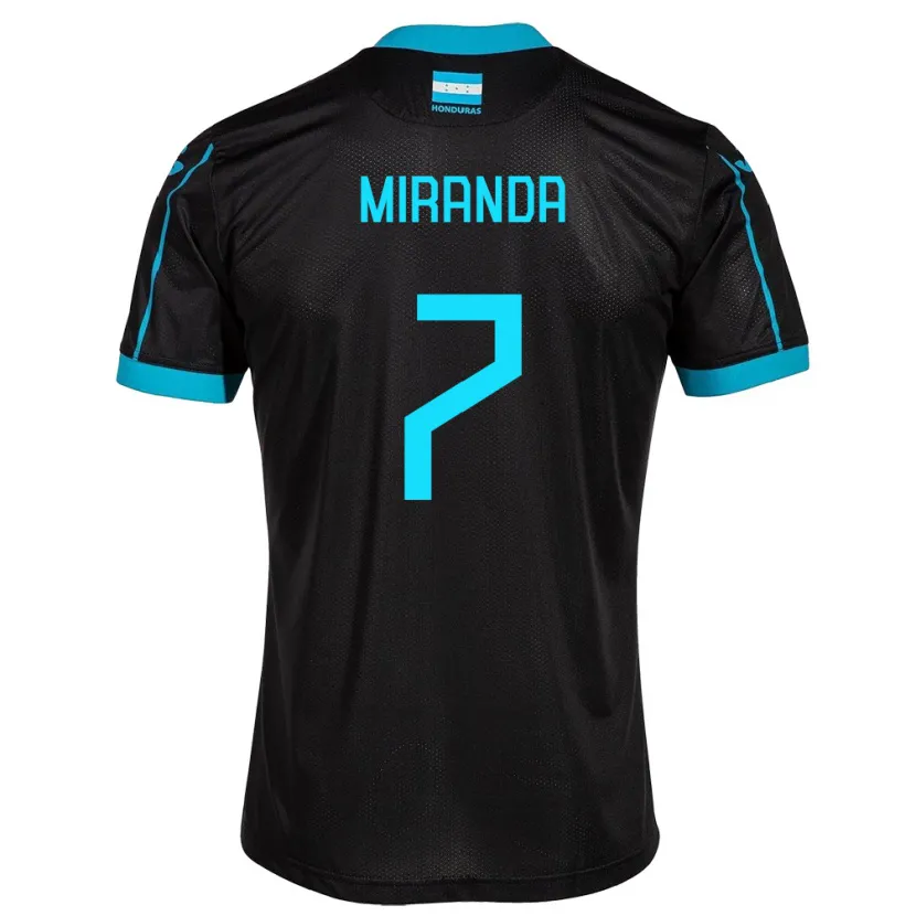 Danxen Mujer Camiseta Honduras Jeffry Miranda #7 Negro 2ª Equipación 24-26 La Camisa