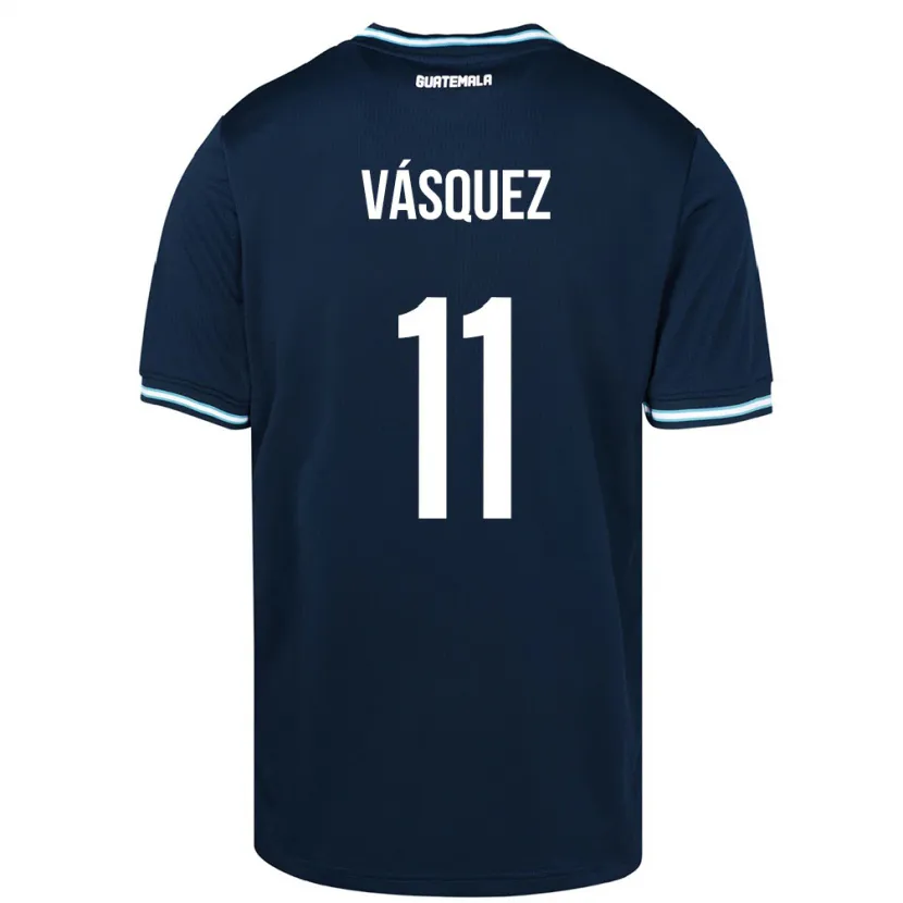 Danxen Mujer Camiseta Guatemala Gabino Vásquez #11 Azul 2ª Equipación 24-26 La Camisa