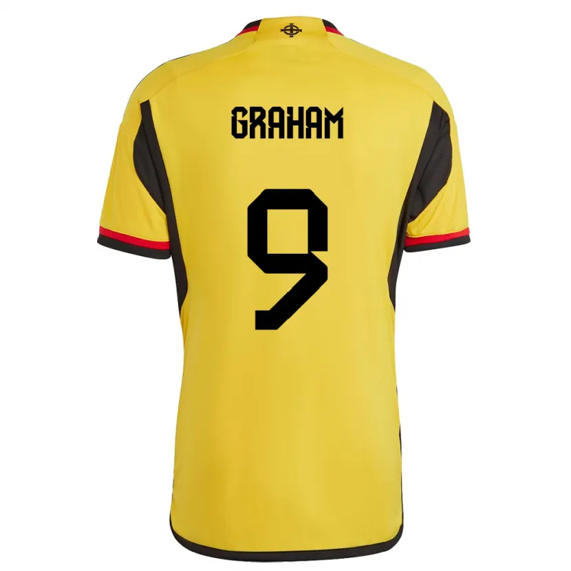 Danxen Mujer Camiseta Irlanda Del Norte Braiden Graham #9 Blanco 2ª Equipación 24-26 La Camisa