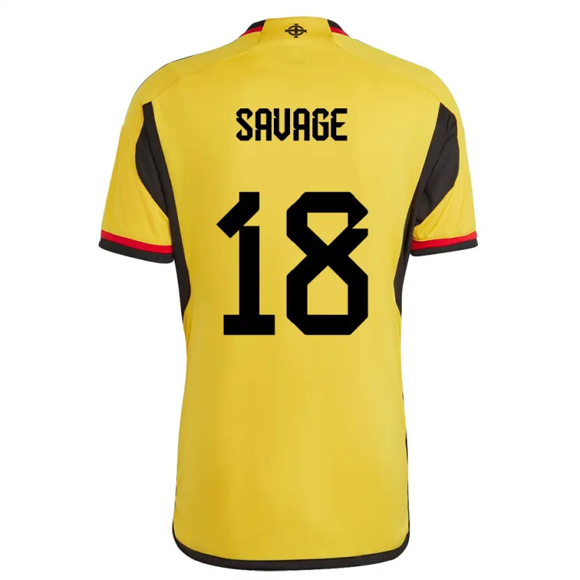 Danxen Mujer Camiseta Irlanda Del Norte Troy Savage #18 Blanco 2ª Equipación 24-26 La Camisa