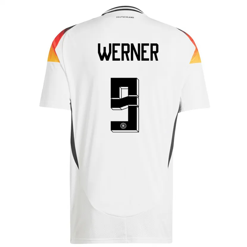 Danxen Niño Camiseta Alemania Timo Werner #9 Blanco 1ª Equipación 24-26 La Camisa