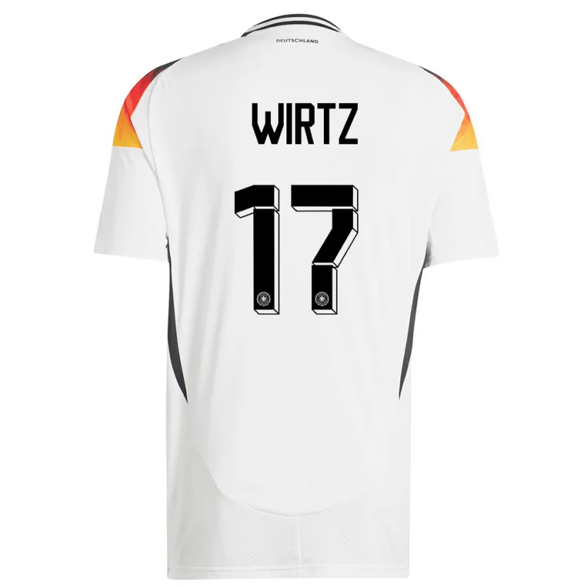 Danxen Niño Camiseta Alemania Florian Wirtz #17 Blanco 1ª Equipación 24-26 La Camisa