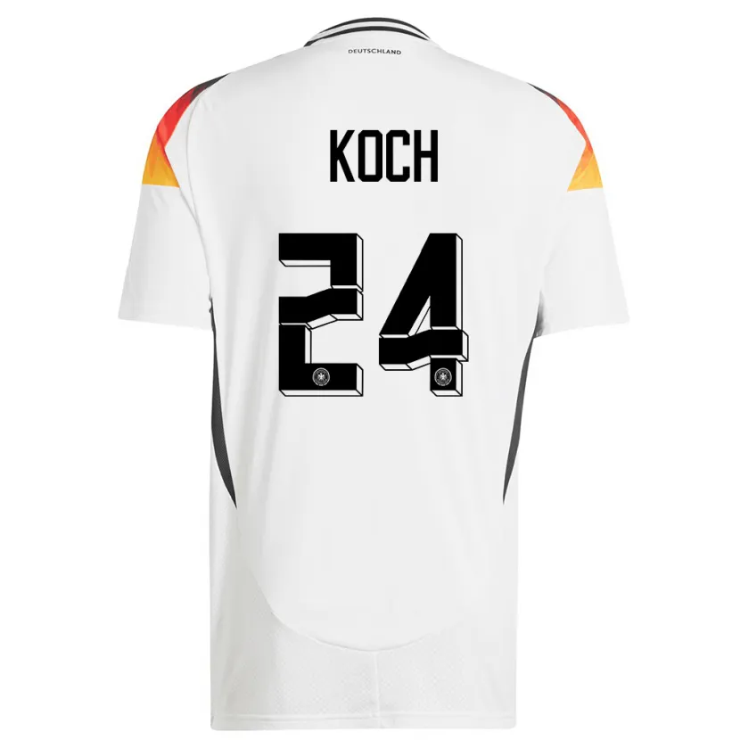 Danxen Niño Camiseta Alemania Robin Koch #24 Blanco 1ª Equipación 24-26 La Camisa
