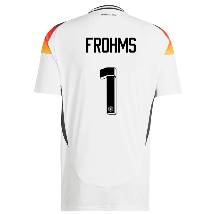 Danxen Niño Camiseta Alemania Merle Frohms #1 Blanco 1ª Equipación 24-26 La Camisa
