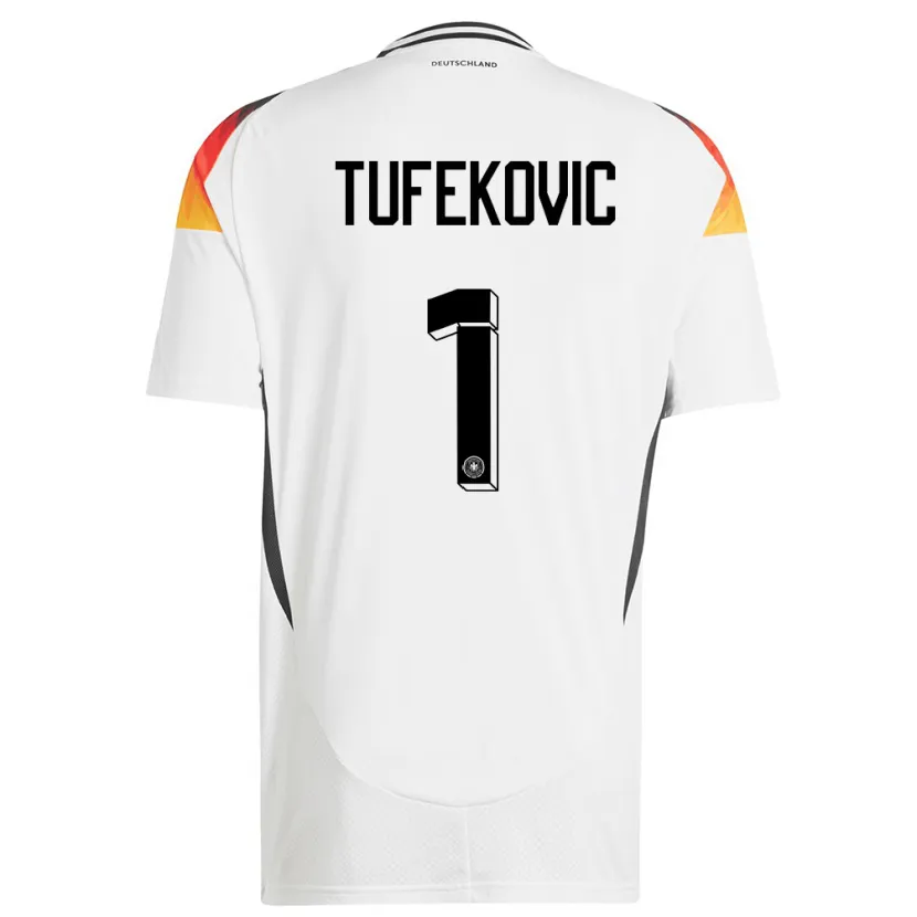 Danxen Niño Camiseta Alemania Martina Tufekovic #1 Blanco 1ª Equipación 24-26 La Camisa