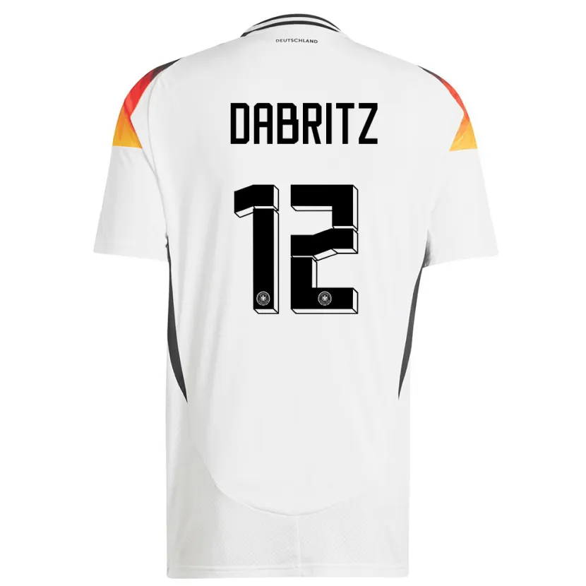 Danxen Niño Camiseta Alemania Sara Dabritz #12 Blanco 1ª Equipación 24-26 La Camisa