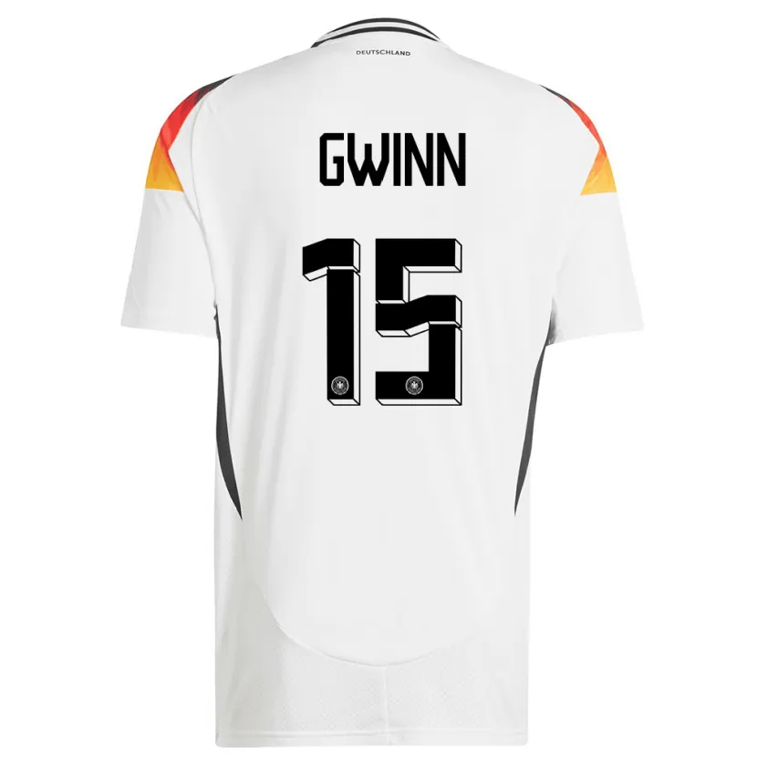 Danxen Niño Camiseta Alemania Giulia Gwinn #15 Blanco 1ª Equipación 24-26 La Camisa