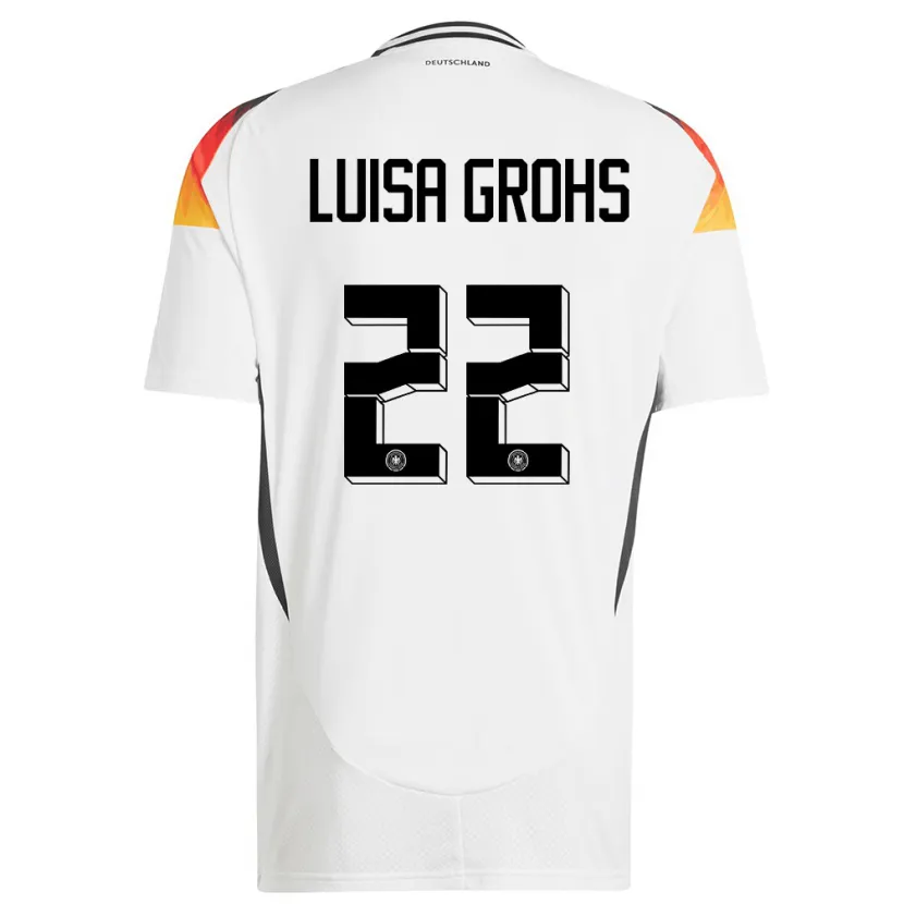Danxen Niño Camiseta Alemania Maria Luisa Grohs #22 Blanco 1ª Equipación 24-26 La Camisa