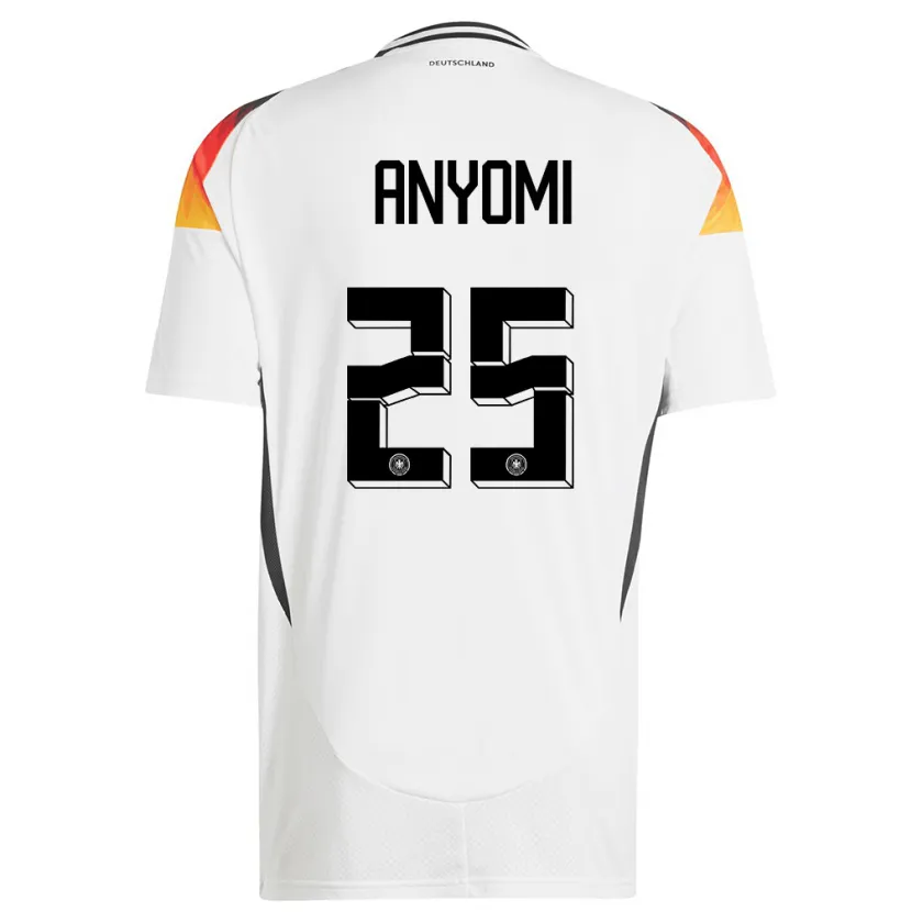 Danxen Niño Camiseta Alemania Nicole Anyomi #25 Blanco 1ª Equipación 24-26 La Camisa