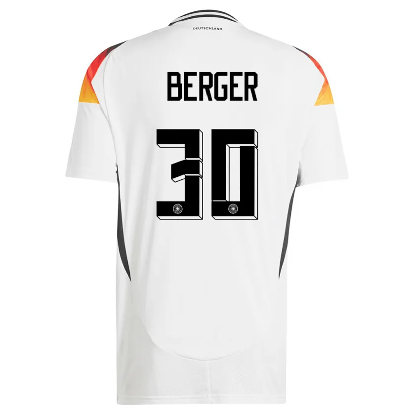 Danxen Niño Camiseta Alemania Ann Katrin Berger #30 Blanco 1ª Equipación 24-26 La Camisa
