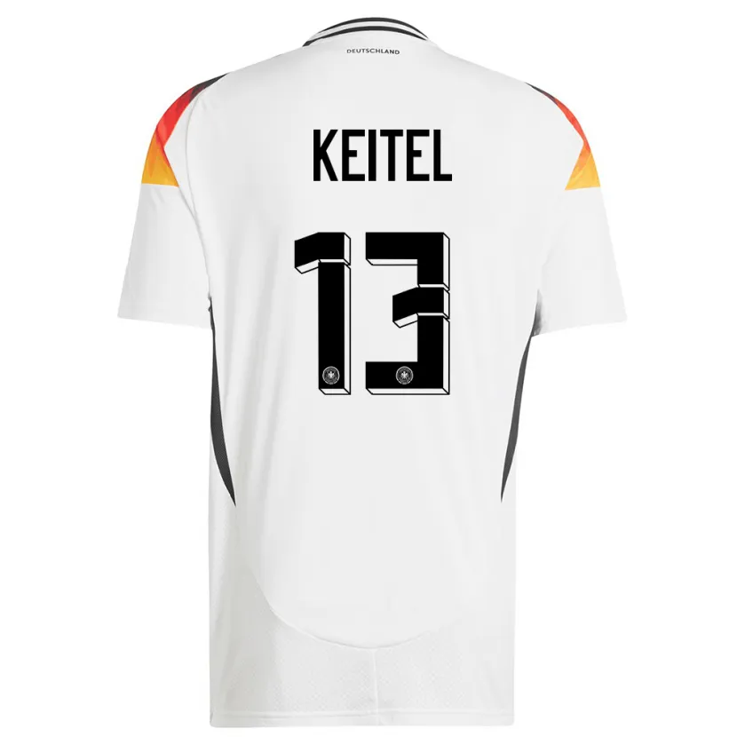Danxen Niño Camiseta Alemania Yannik Keitel #13 Blanco 1ª Equipación 24-26 La Camisa