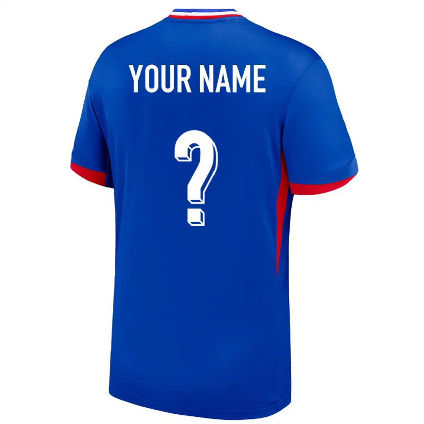 Danxen Niño Camiseta Francia Su Nombre #0 Azul 1ª Equipación 24-26 La Camisa