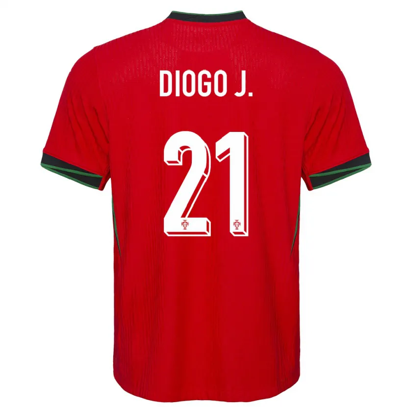 Danxen Niño Camiseta Portugal Diogo Jota #21 Rojo 1ª Equipación 24-26 La Camisa