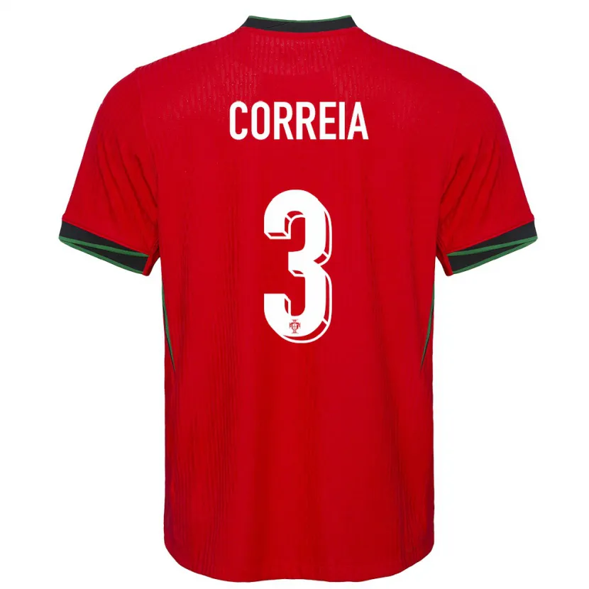 Danxen Niño Camiseta Portugal Alicia Correia #3 Rojo 1ª Equipación 24-26 La Camisa