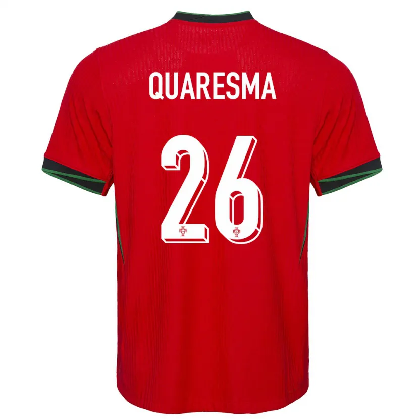 Danxen Niño Camiseta Portugal Eduardo Quaresma #26 Rojo 1ª Equipación 24-26 La Camisa
