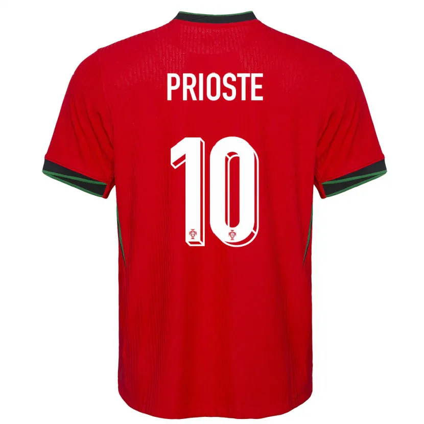 Danxen Niño Camiseta Portugal Diogo Prioste #10 Rojo 1ª Equipación 24-26 La Camisa