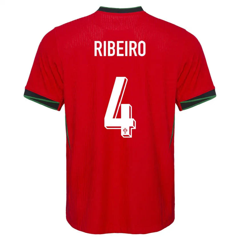 Danxen Niño Camiseta Portugal Ricardo Ribeiro #4 Rojo 1ª Equipación 24-26 La Camisa