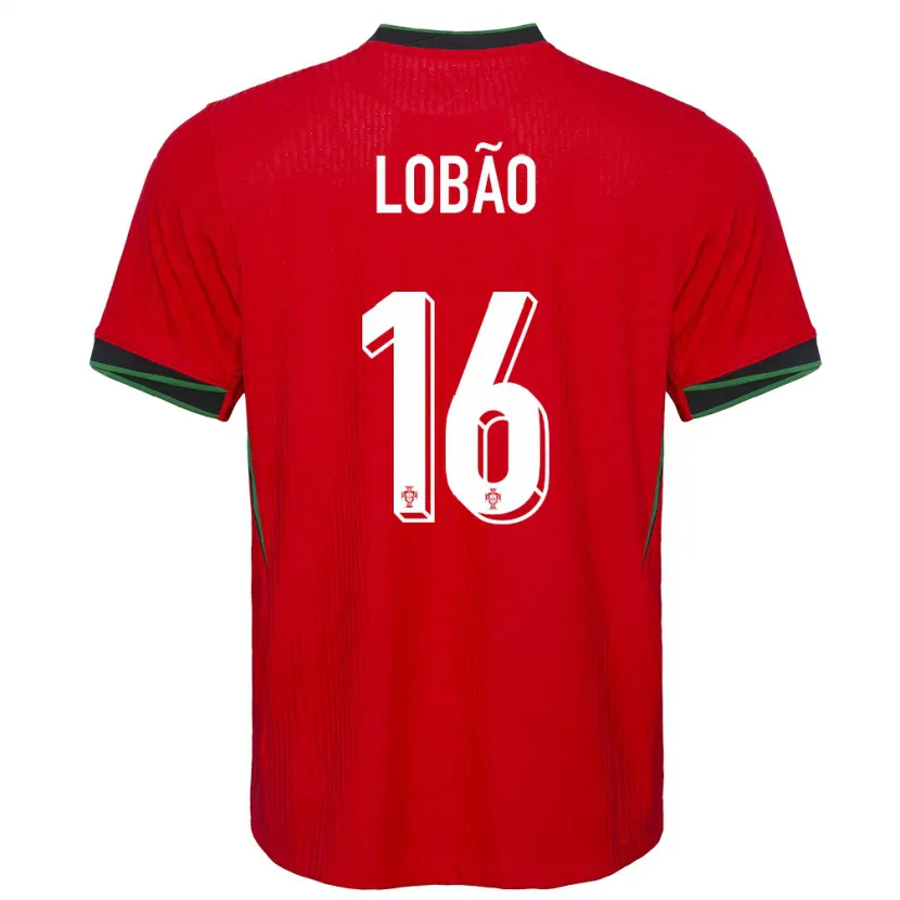 Danxen Niño Camiseta Portugal Diogo Lobao #16 Rojo 1ª Equipación 24-26 La Camisa