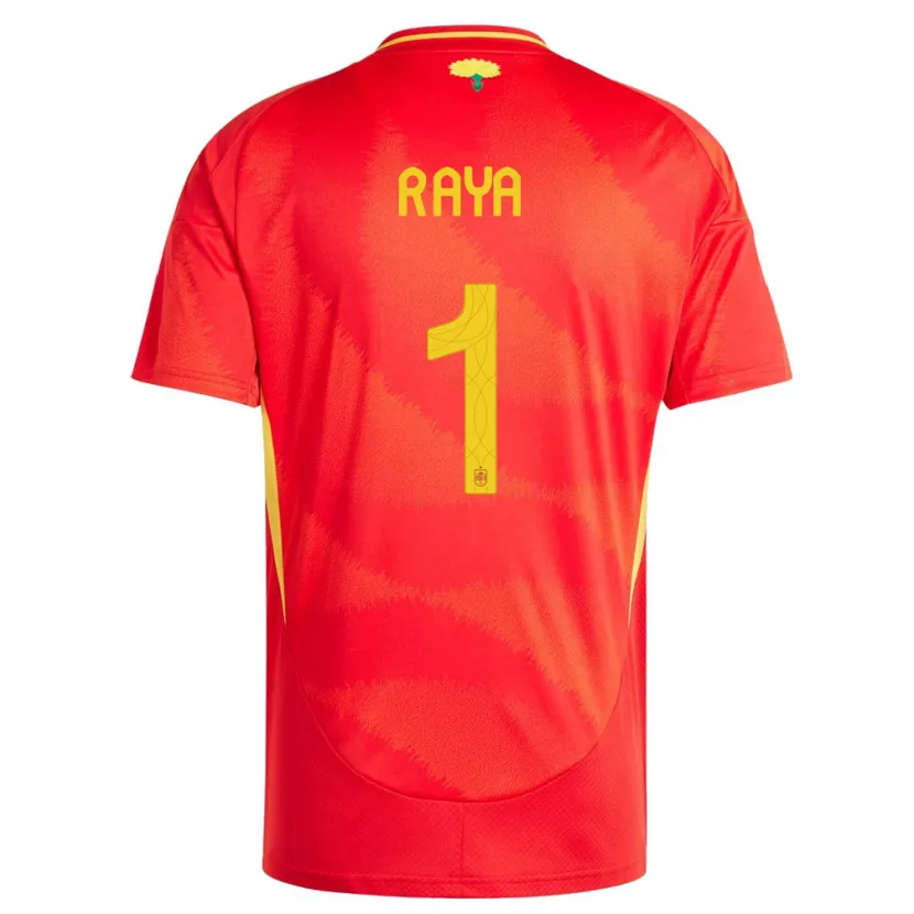 Danxen Niño Camiseta España David Raya #1 Rojo 1ª Equipación 24-26 La Camisa
