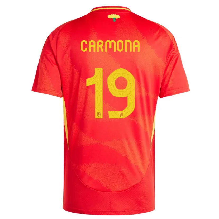 Danxen Niño Camiseta España Olga Carmona #19 Rojo 1ª Equipación 24-26 La Camisa