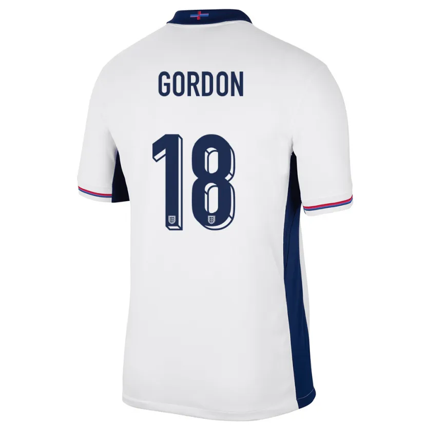 Danxen Niño Camiseta Inglaterra Anthony Gordon #18 Blanco 1ª Equipación 24-26 La Camisa