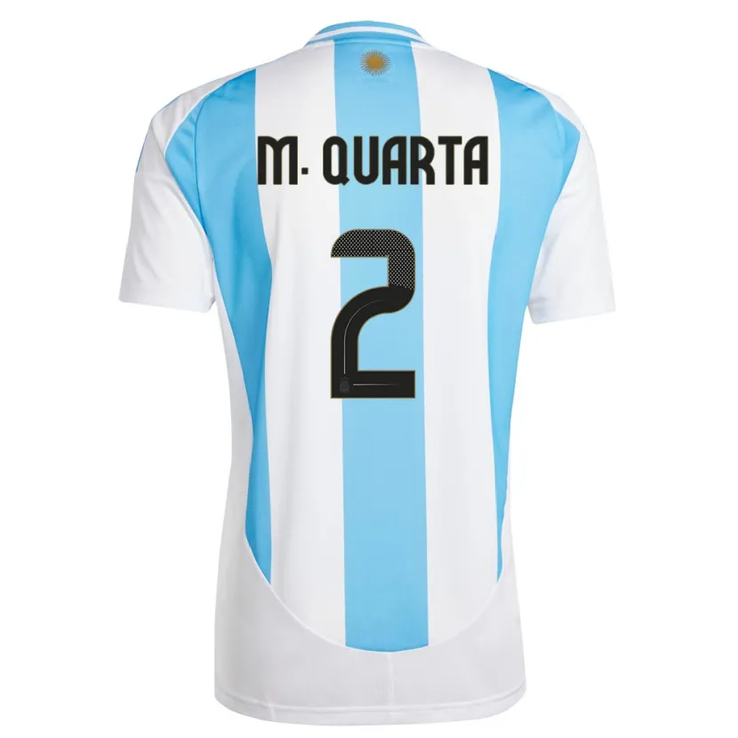 Danxen Niño Camiseta Argentina Lucas Martinez Quarta #2 Blanco Azul 1ª Equipación 24-26 La Camisa