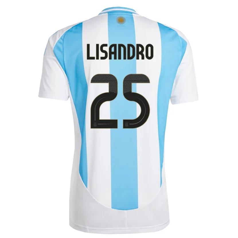 Danxen Niño Camiseta Argentina Lisandro Martinez #25 Blanco Azul 1ª Equipación 24-26 La Camisa