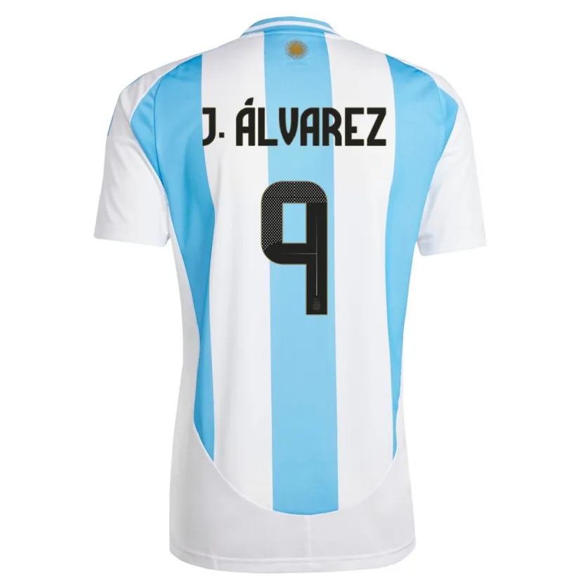 Danxen Niño Camiseta Argentina Julian Alvarez #9 Blanco Azul 1ª Equipación 24-26 La Camisa