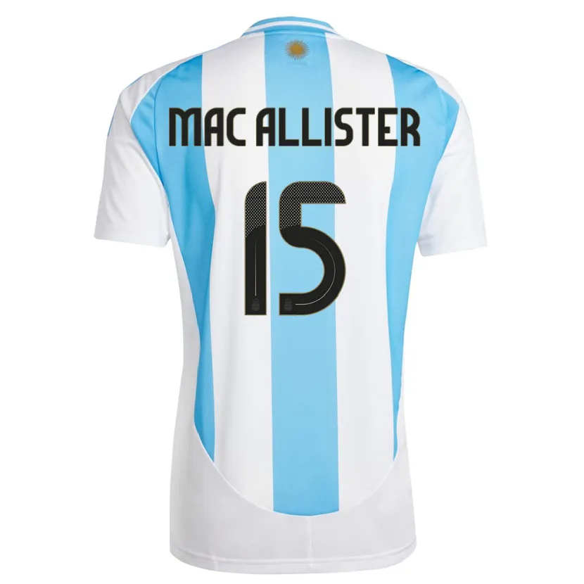 Danxen Niño Camiseta Argentina Alexis Mac Allister #15 Blanco Azul 1ª Equipación 24-26 La Camisa