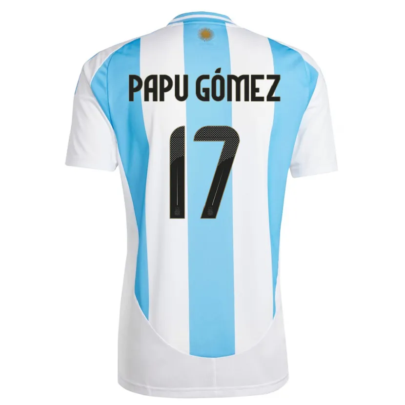 Danxen Niño Camiseta Argentina Papu Gomez #17 Blanco Azul 1ª Equipación 24-26 La Camisa