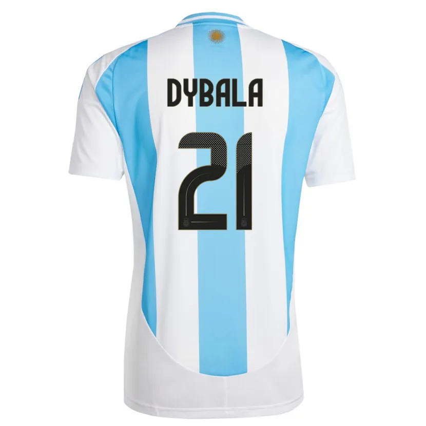 Danxen Niño Camiseta Argentina Paulo Dybala #21 Blanco Azul 1ª Equipación 24-26 La Camisa