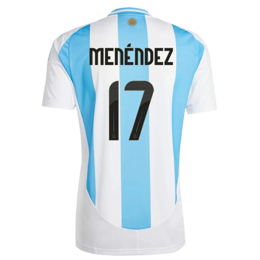 Danxen Niño Camiseta Argentina Milagros Menendez #17 Blanco Azul 1ª Equipación 24-26 La Camisa