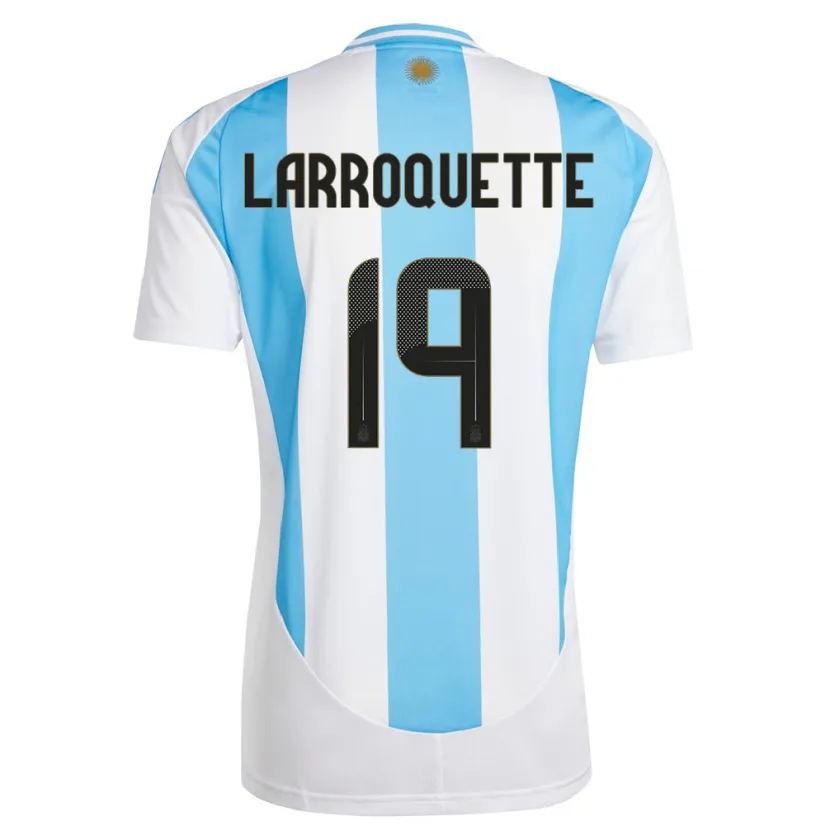 Danxen Niño Camiseta Argentina Mariana Larroquette #19 Blanco Azul 1ª Equipación 24-26 La Camisa