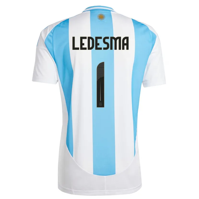 Danxen Niño Camiseta Argentina Jeremias Ledesma #1 Blanco Azul 1ª Equipación 24-26 La Camisa