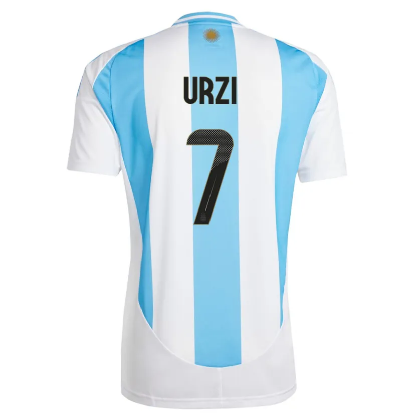 Danxen Niño Camiseta Argentina Agustin Urzi #7 Blanco Azul 1ª Equipación 24-26 La Camisa