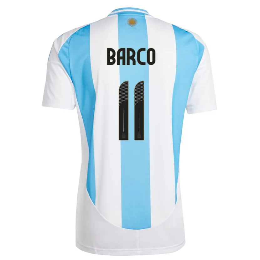 Danxen Niño Camiseta Argentina Ezequiel Barco #11 Blanco Azul 1ª Equipación 24-26 La Camisa