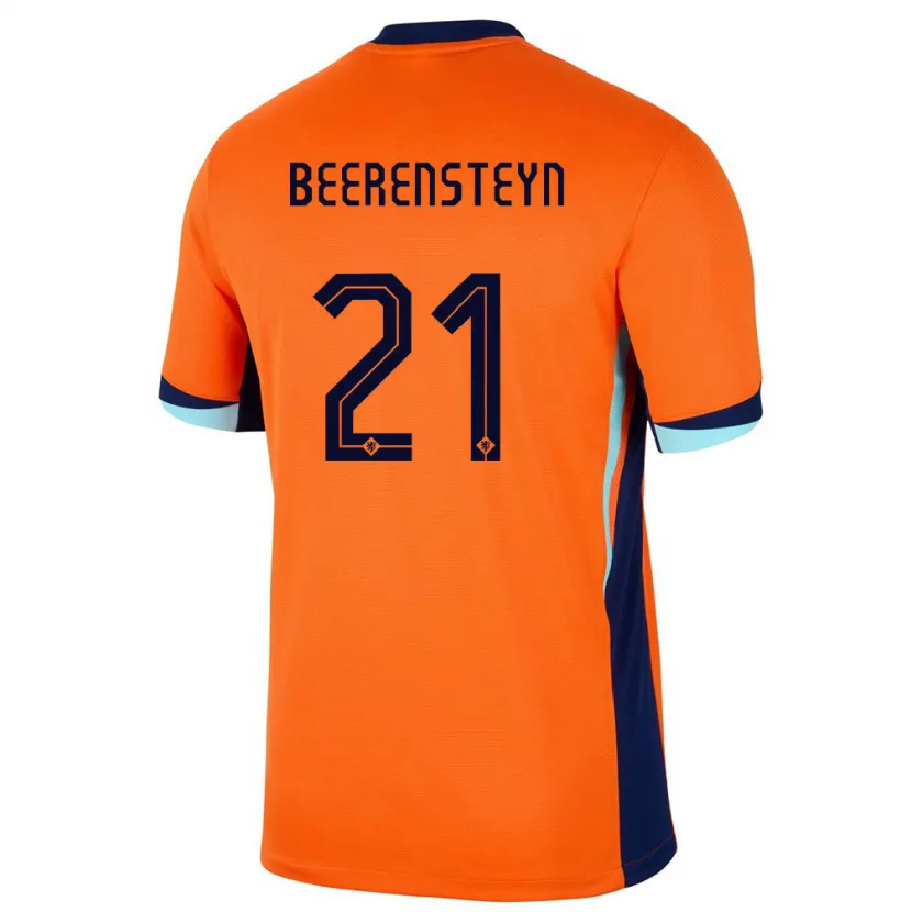 Danxen Niño Camiseta Países Bajos Lineth Beerensteyn #21 Naranja 1ª Equipación 24-26 La Camisa