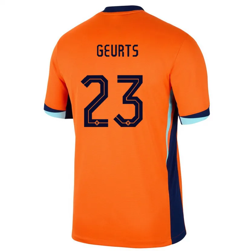 Danxen Niño Camiseta Países Bajos Loes Geurts #23 Naranja 1ª Equipación 24-26 La Camisa