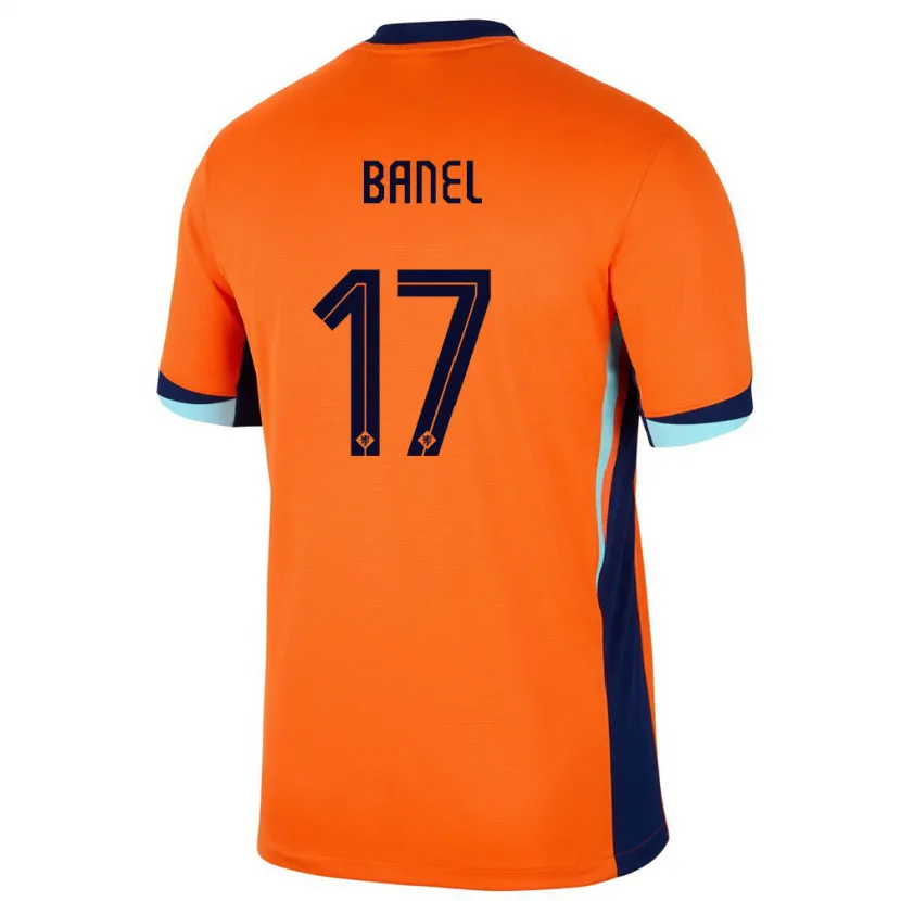 Danxen Niño Camiseta Países Bajos Jaydon Banel #17 Naranja 1ª Equipación 24-26 La Camisa
