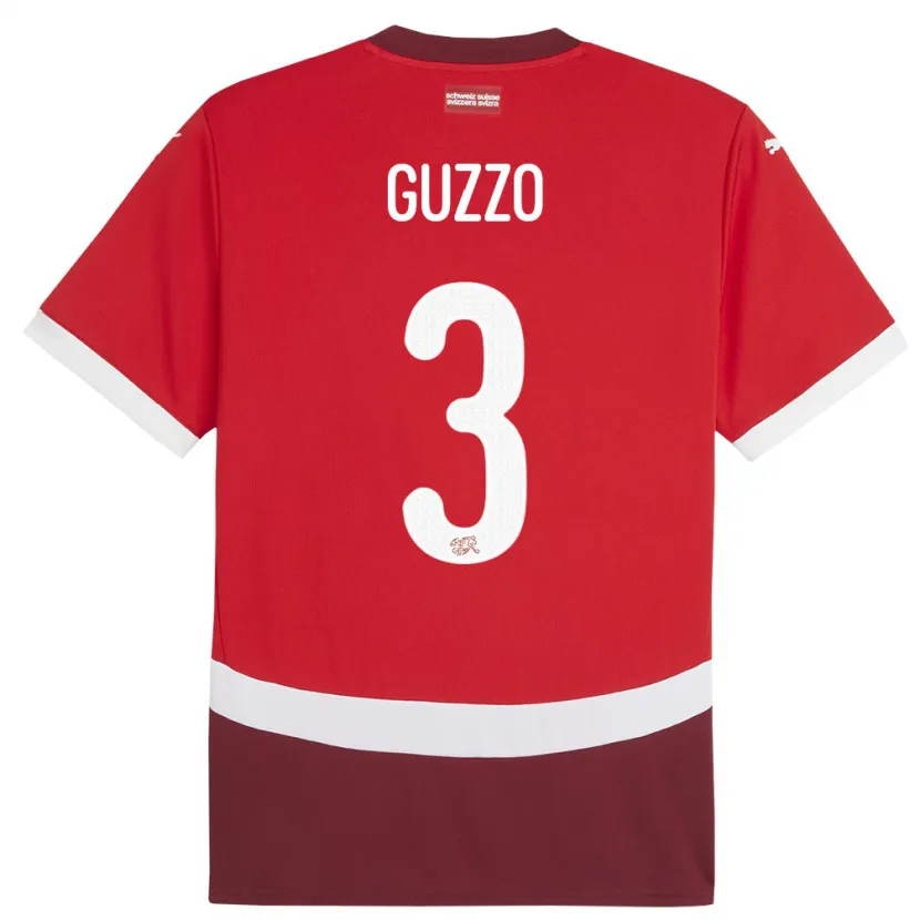 Danxen Niño Camiseta Suiza Ramon Guzzo #3 Rojo 1ª Equipación 24-26 La Camisa