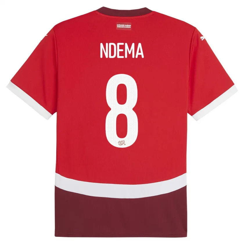 Danxen Niño Camiseta Suiza Lois Ndema #8 Rojo 1ª Equipación 24-26 La Camisa