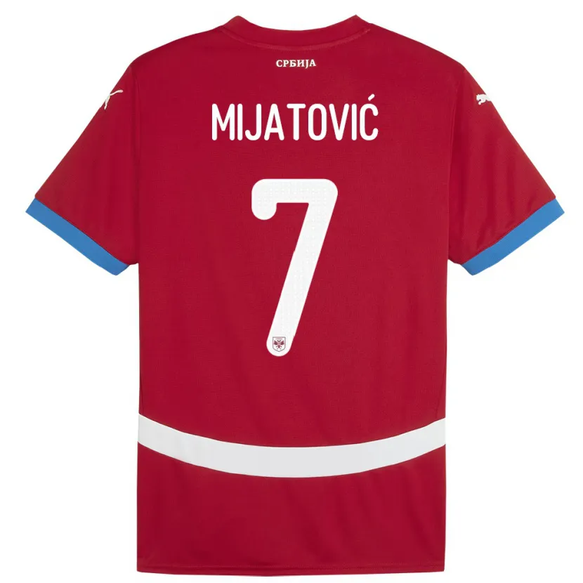 Danxen Niño Camiseta Serbia Milica Mijatovic #7 Rojo 1ª Equipación 24-26 La Camisa