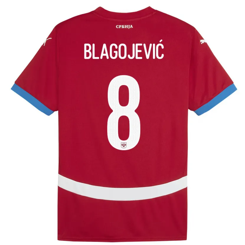 Danxen Niño Camiseta Serbia Dina Blagojevic #8 Rojo 1ª Equipación 24-26 La Camisa