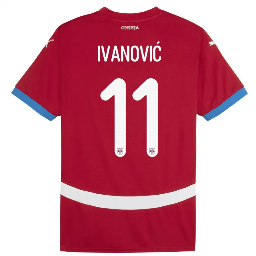 Danxen Niño Camiseta Serbia Miljana Ivanovic #11 Rojo 1ª Equipación 24-26 La Camisa