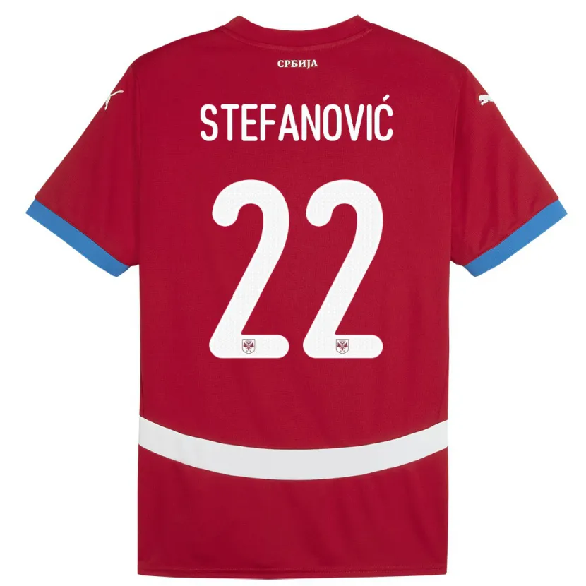 Danxen Niño Camiseta Serbia Dejana Stefanovic #22 Rojo 1ª Equipación 24-26 La Camisa