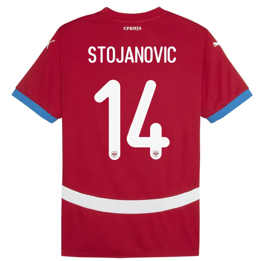 Danxen Niño Camiseta Serbia Matija Stojanovic #14 Rojo 1ª Equipación 24-26 La Camisa