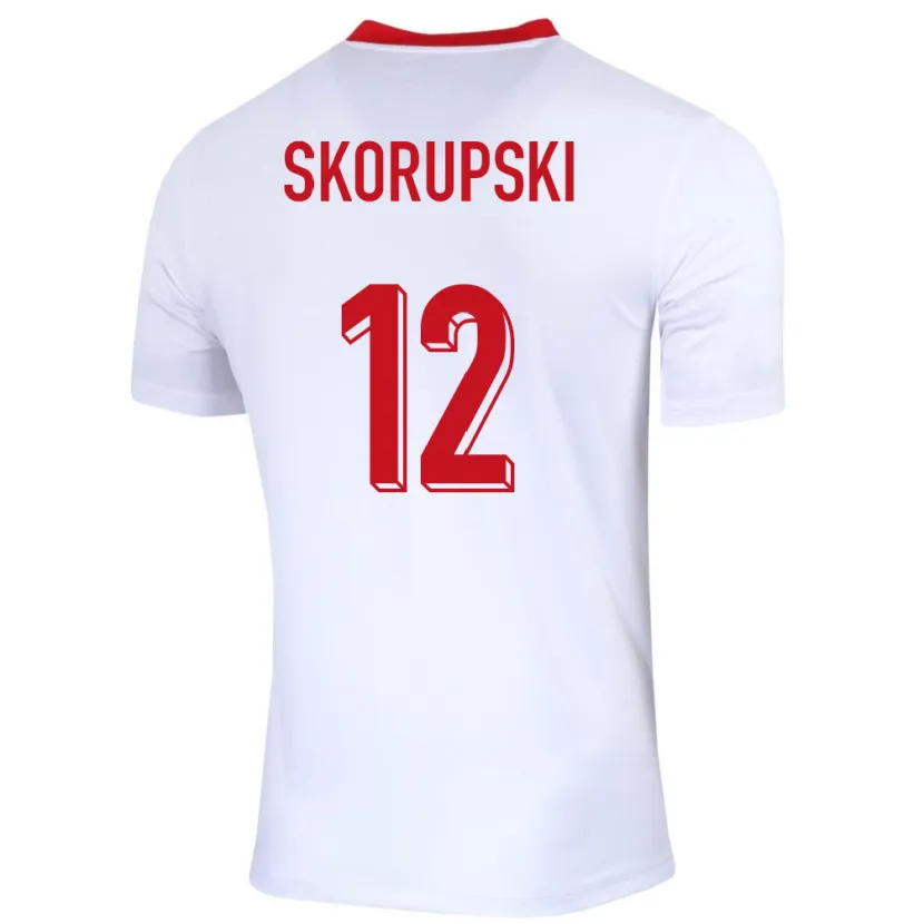 Danxen Niño Camiseta Polonia Lukasz Skorupski #12 Blanco 1ª Equipación 24-26 La Camisa