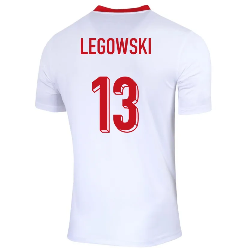 Danxen Niño Camiseta Polonia Mateusz Legowski #13 Blanco 1ª Equipación 24-26 La Camisa